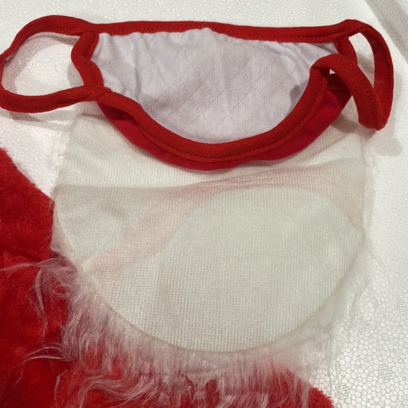 NWT Christmas Santa Hat & Beard Mask Set Red & White Santa Costume Cosplay - Picture 8 of 12